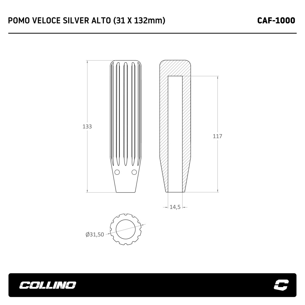 pomo-veloce-silver-alto-31-x-132mm-caf-1000