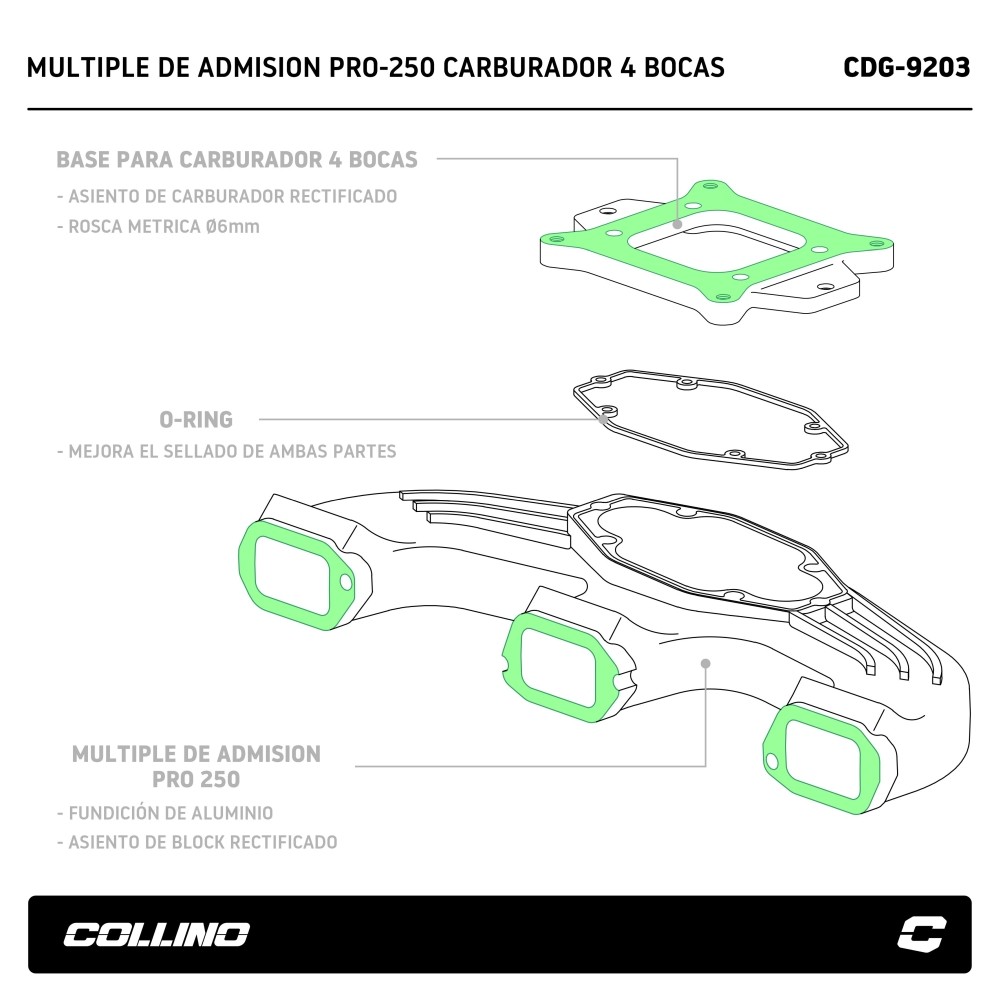 multiple-de-admision-pro-250-carburador-4-bocas-cdg-9203