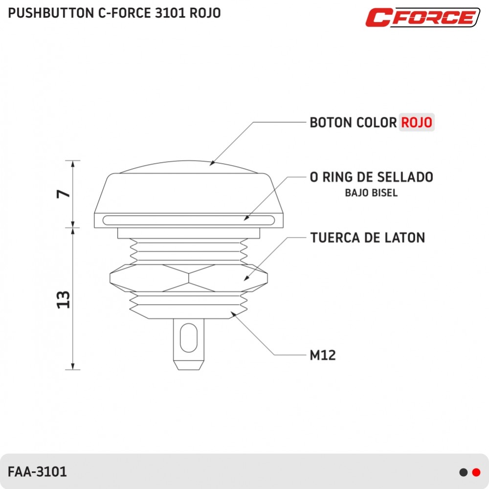 pushbutton-c-force-3101-rojo-faa-3101